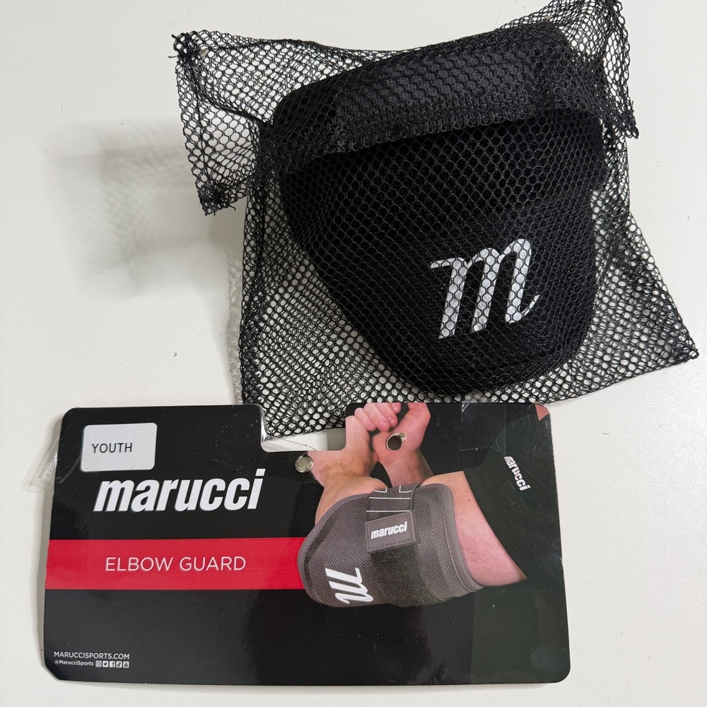 Marucci youth elbow guard black adjustable baseball